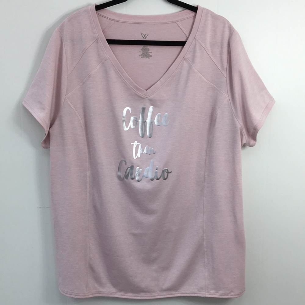 Lane Bryant Livi Active Athletic Graphic Baby Pink Tee Size 22/24 Like-NEW